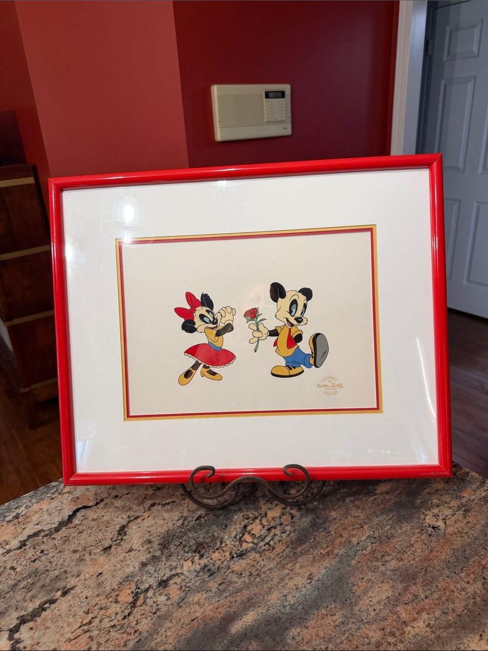 Walter Lantz’s Framed Andy & Miranda Panda Flower Power Serigraph Animation Cel